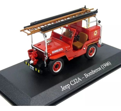 Jeep Cj2a 1946 1:43 Bomberos Auto A Escala Diecast Cch