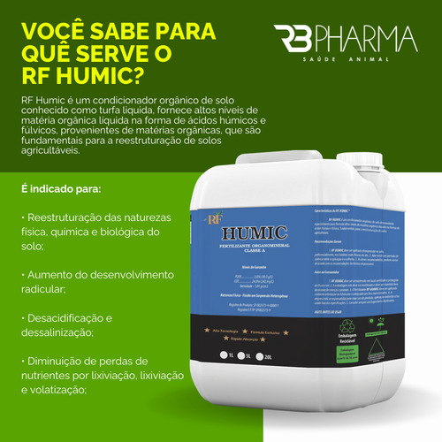 Rf Humic 1l Para Correção E Nutrição Do Solo Naturalmente