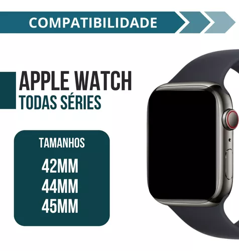 Para Apple Watch SE 2023 44mm Pulseira de relógio de silicone com fivela  magnética (preto branco)