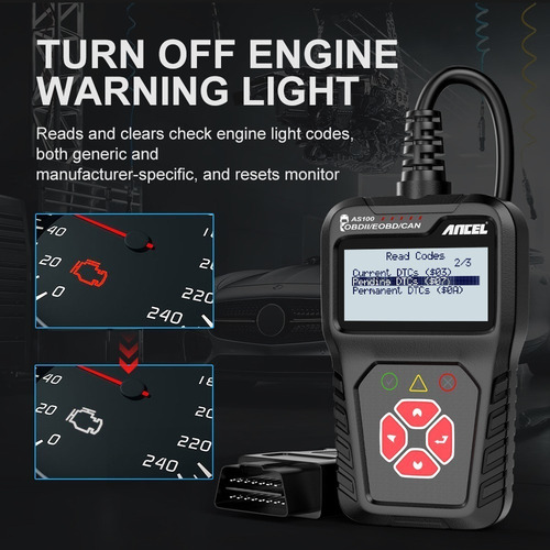 Ancel As100 Obdii Auto Scanner Check Engine Ferramenta De Di