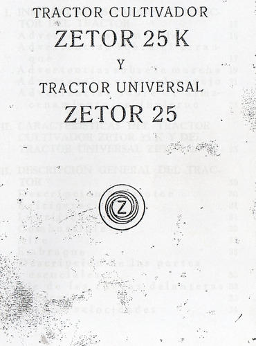 Manual Instrucciones Y Mantenimiento Tractor Zetor 25