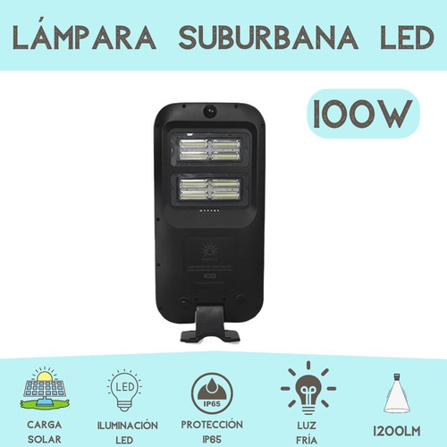 Lámpara Led Suburbana 100w Ip65 Con Control Remoto Luz Fría
