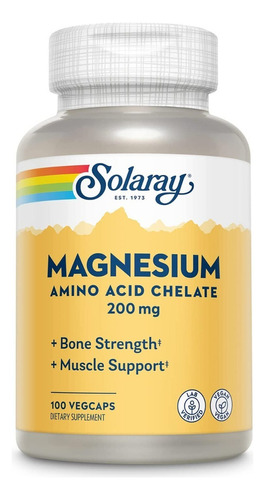 Magnesio Quelato 100cap Solaray - - Unidad A $1840
