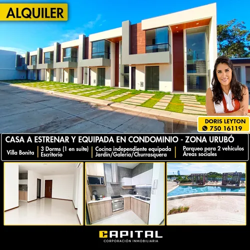 comprar Alquilo Casa A Estrenar En Condominio En El Urubo