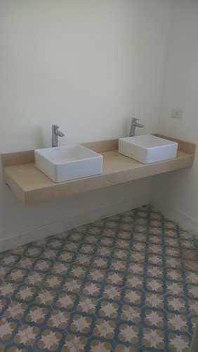 Mesada De Baño En Marmol Travertino Beige