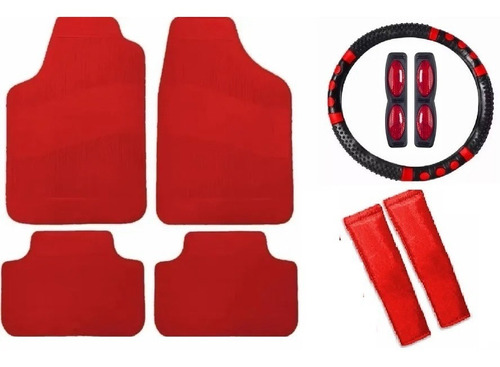 Kit Esporte Tapete Automotivo Vermelho + Acessórios Crossfo