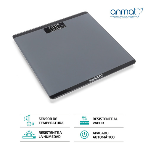 Imagen 4 de 9 de Balanza digital Femmto B01 negra, hasta 180 kg