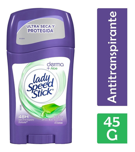 Desodorante Lady Speed Stick Aloe Derma + Nutre En Barra 45g Fragancia Aloe vera