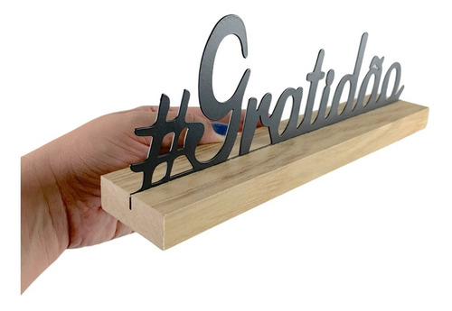 Imagem 8 de 8 de Enfeite De Mesa Palavra Gratidão Decorativa Letreiro Estante