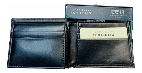 Cartera perry ellis piel negra sale