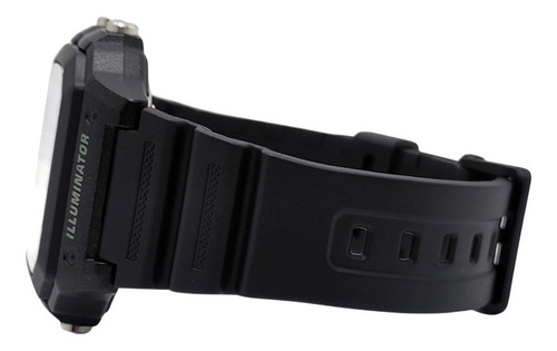 Reloj de pulsera Casio Digital AE-1200 de cuerpo color negro, digital, fondo gris, con correa de resina color negro, dial negro, subesferas color gris y negro, minutero/segundero negro, bisel color negro y hebilla simple