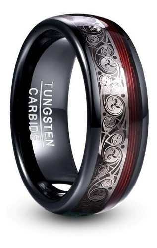 Anillo De Tungsteno Espiral Black Hombre Moda Masculina 2020