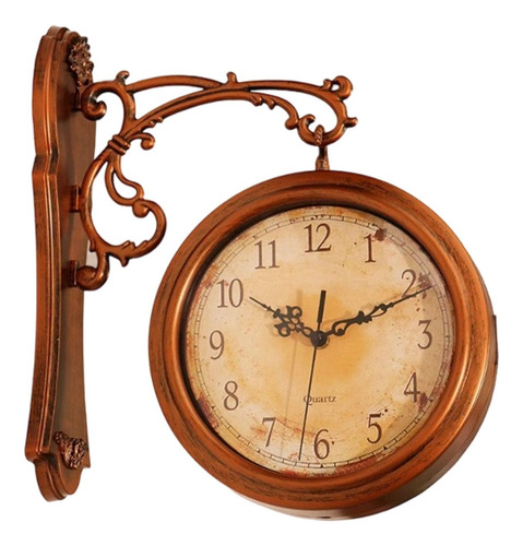 Reloj De Pared De Doble Cara, Silencioso, Retro, Con