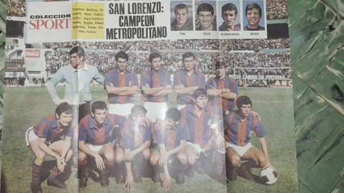 Poster De La Revista Sport  * San Lorenzo Campeon 1968 *