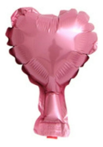 50 Balão Metalizado Topo De Bolo 5 Polegadas 12cm Cor Coração Rosa Claro