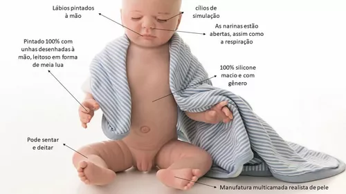 Bebê Reborn Original Menino Legítimo 100% Silicone Macio