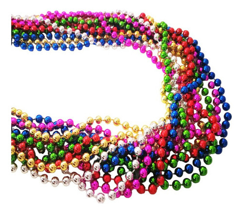 24 Collares Mardi Gras Bolitas Carnaval Colores Fiesta Boda