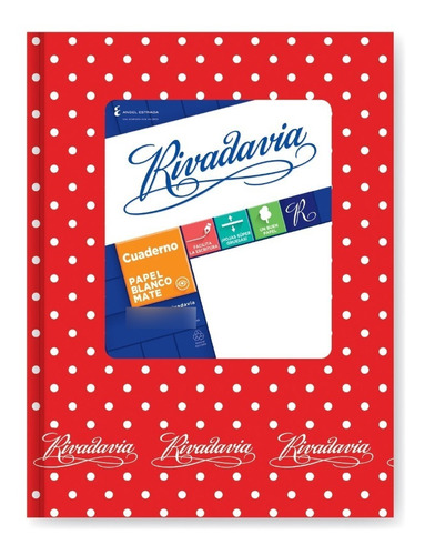 Cuaderno Rivadavia Clasico Rayado 16x21 Cm X 50 Hjs Lunares 