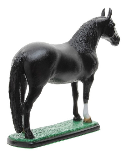 Escultura Em Resina Cavalo Mangalarga Marchador Preto Home W