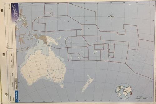 10 Mapas Escolares N°5 Oceanía Político