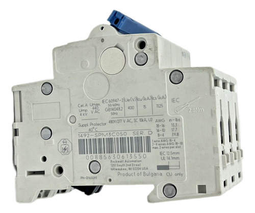 Interruptor, Marca: Allen Bradley, Modelo: 1492-spm3c050 (Usado)