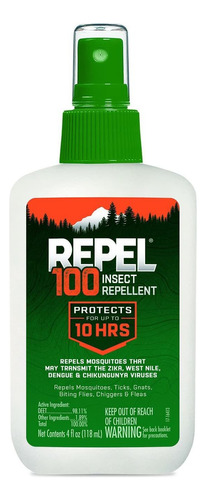 Repelente De Insectos Zika Dengue Garrapatas Spray Repel 100