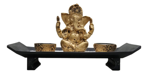 Porta Velas Para 2 Velas Altar Aparador Com Ganesha