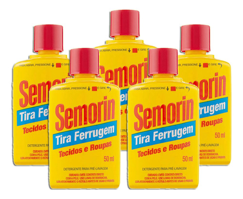 Tira Manchas Detergente Anti Ferrugem Semorin Kit 5