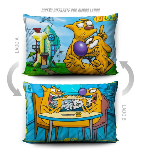 Imagen 5 de 5 de Funda De Almohada Catdog 70x45cm Vudú Love