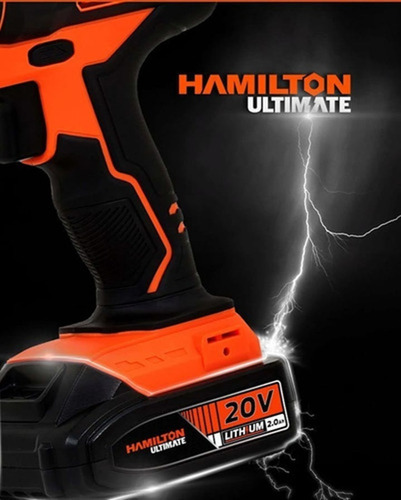 Imagen 5 de 10 de Atornillador Inalambrico Percutor 20v Hamilton Taladro 2amp