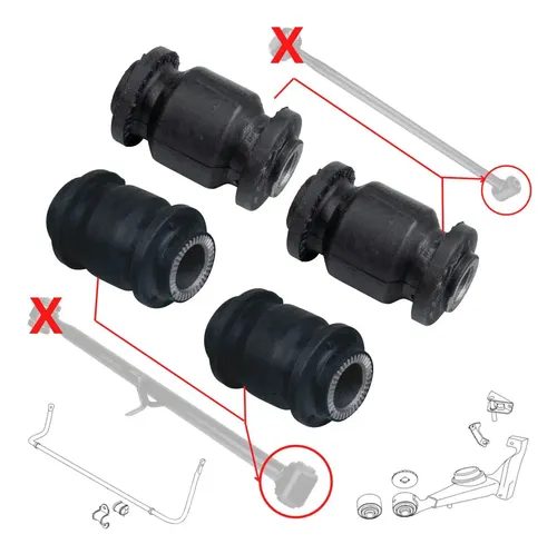 Kit Bucha Braço Traseiro Inferior Superior Chery Tiggo 09-15