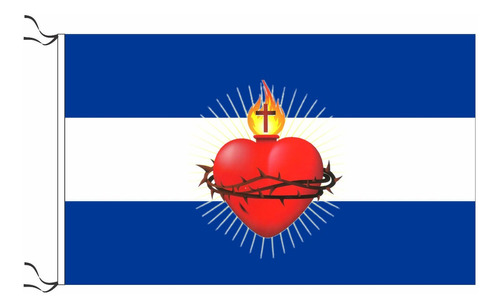 Bandera Sagrado Corazón 30x45cm Confederación Argentina