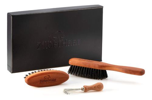 Zilberhaar Kit De Aseo De Cepillo Para Barba, Cerdas Rigidas