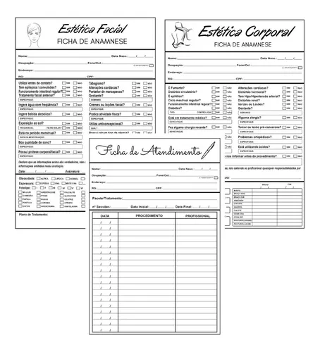 Bloco de Anamnese - Estética (Modelo 02)