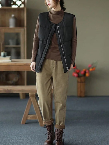 Pantalones Anchos De Invierno Para Mujer Con Forro Polar De