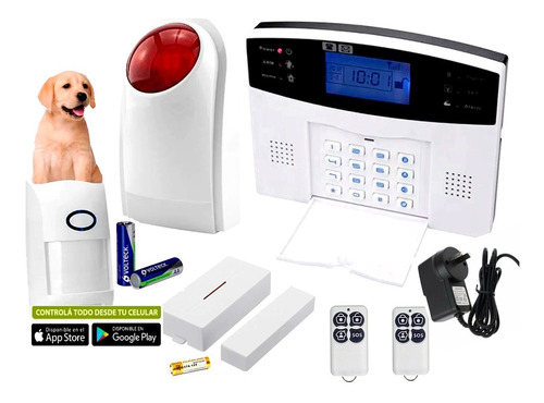 Kit Alarma Inalámbrica Gsm Con Sirena Exterior Avisos Al Cel