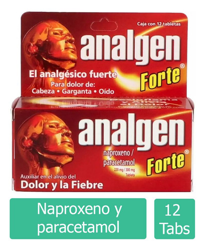 Analgen Forte 220 Mg / 300 Mg Caja Con 12 Tabletas.