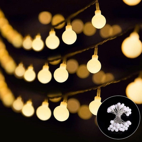 Combo Led Navidad 4 Guirnaldas 3 Metros Calido Pilas Premium