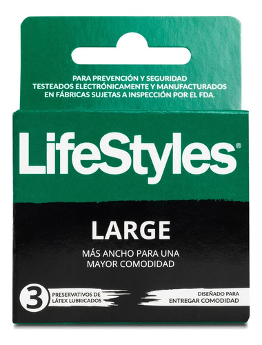 Lifestyles Large 3 Preservativos Lubricados Xl