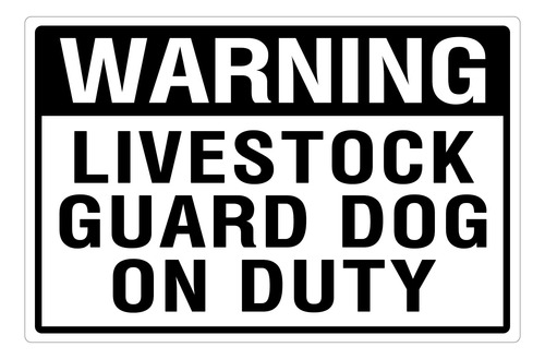 Señal Advertencia Metal Aluminio Guardia Ganado Para Perro