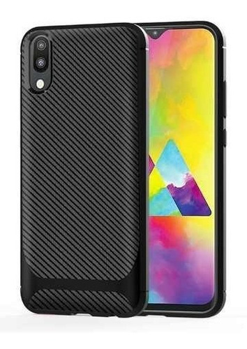 Capa Em Gel Fibra De Carbono Para Samsung Galaxy M10 - Preta