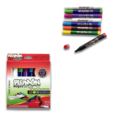 Plumon Magico Barrilito 8pmc Paquete De 3 Con 8pz C/u