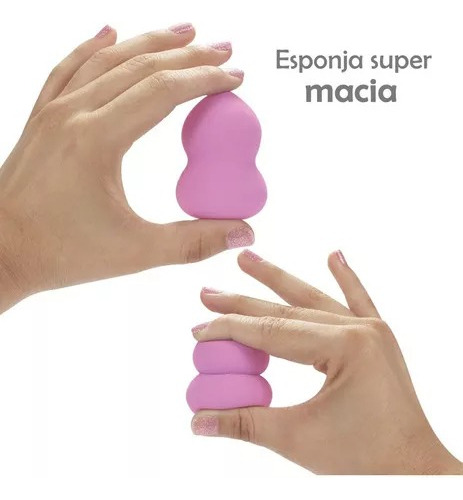 Kit 3 Esponjas De Maquiagem Para Rosto Base, Corretivo E Pó Cor Cores Sortidas
