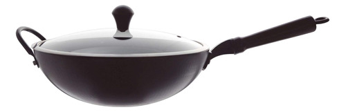 Jia Wok Complementario De Acero Al Carbono Con Tapa - 32 Cm,