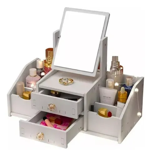 comprar Organizador Maquillaje Con Espejo Diseño Rectangular Armable