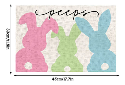 Juego De Servilletas De Mesa Con Diseño De Conejito De Pascu