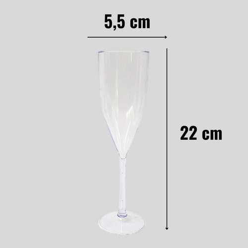 Taças Champanhe Espumante Acrílico 180ml Transparente Kit 42
