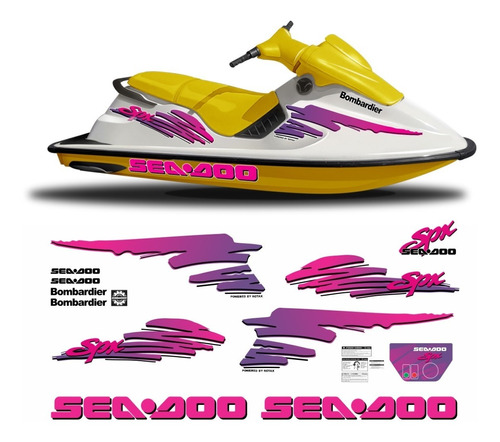 Kit Adesivos Emblema Seadoo Sea Doo Spx 1994 Jetski Sd51