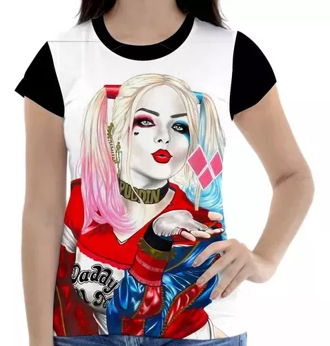 Camiseta Da Arlequina Coringa Blusa Roupa Harley Quinn