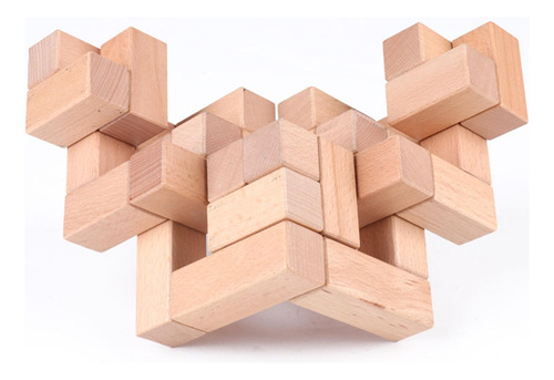 Puzzle Cube Building Blocks Alivio Del Color De Madera